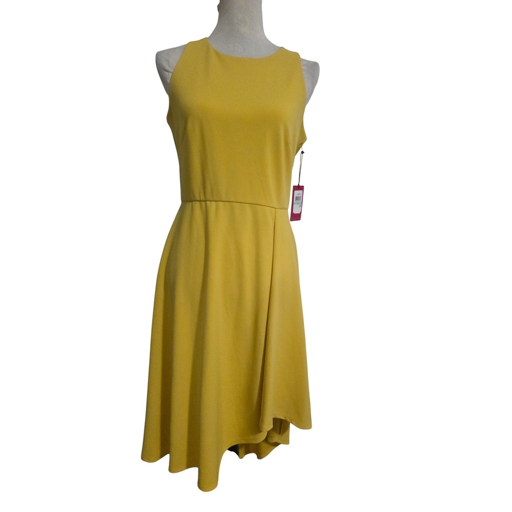 Vince Camuto Womens Mustard Yellow High-Low Sleeveless Dress Size 8 NEW